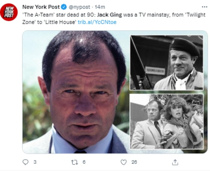Actor Jack Ging dies