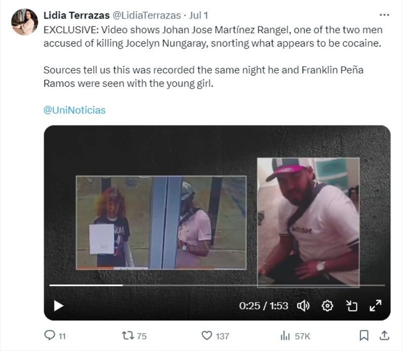 Jocelyn Nungaray video, Johan Jose Martinez Rangel, Franklin Pena Ramos, murderers, MundoNOW