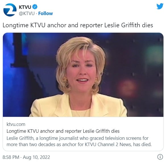 Muere México presentadora Leslie Griffith