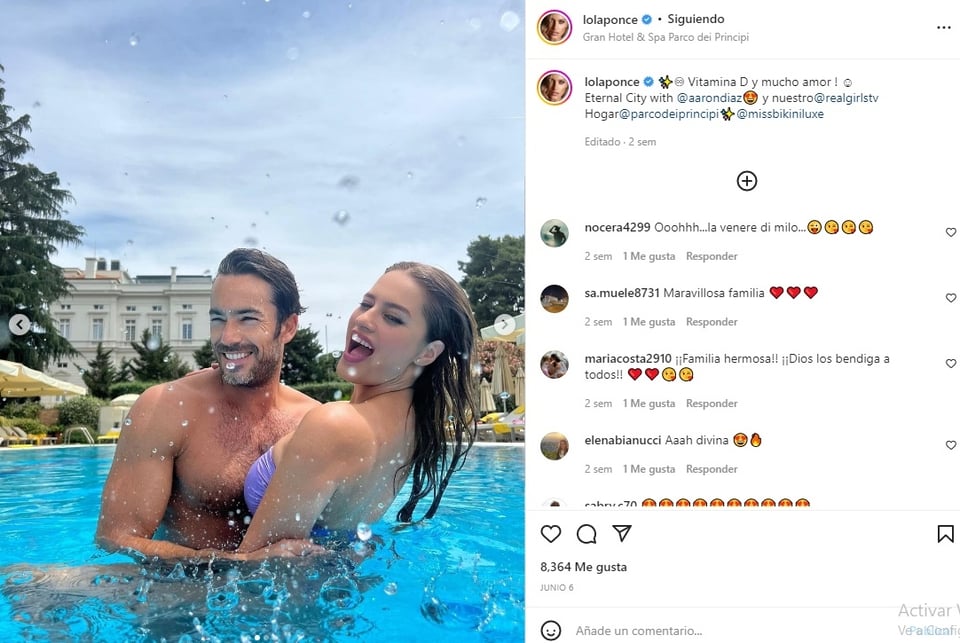 La esposa de Aarón Díaz Lola Ponce impacta en sus vacaciones por Europa