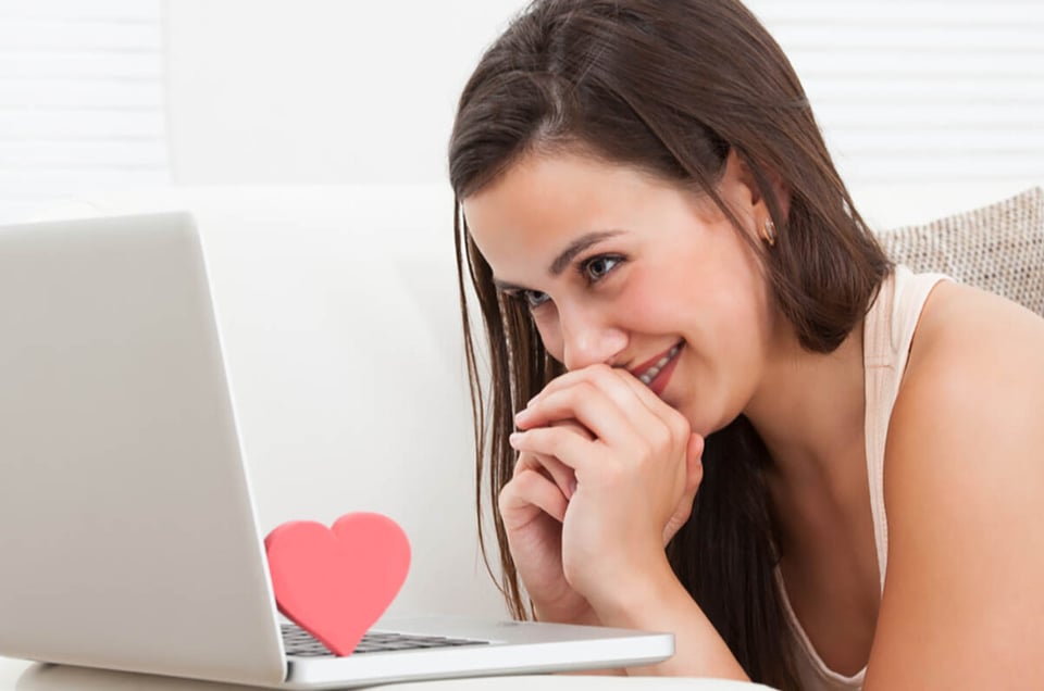 citas vr, mujer, ordenador portátil, amor, en línea