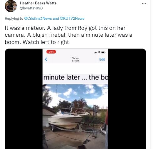 Estruendo en Utah fue provocado por un meteorito