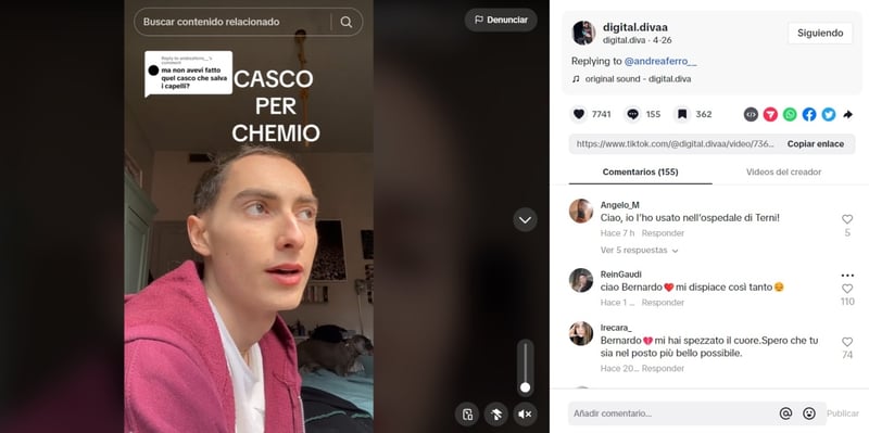 Bernardo Marziani, social networks, Instagram, TikTok, MundoNOW