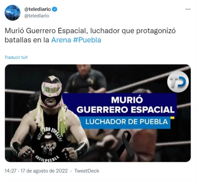 Muere el luchador mexicano Guerrero Espacial