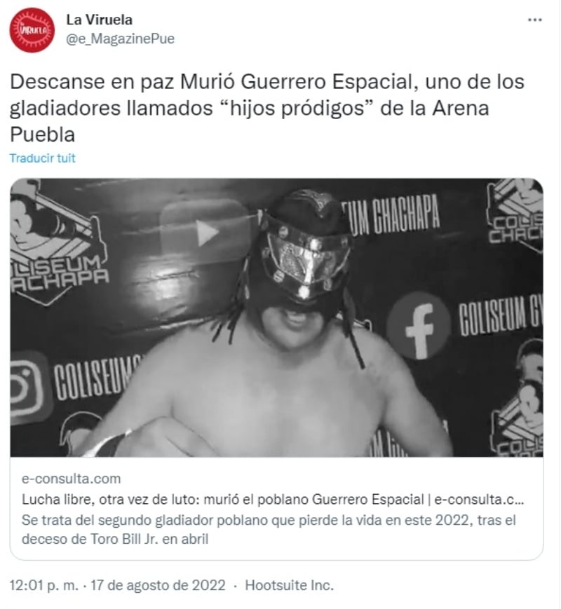 "La Lucha Libre nuevamente está de luto"