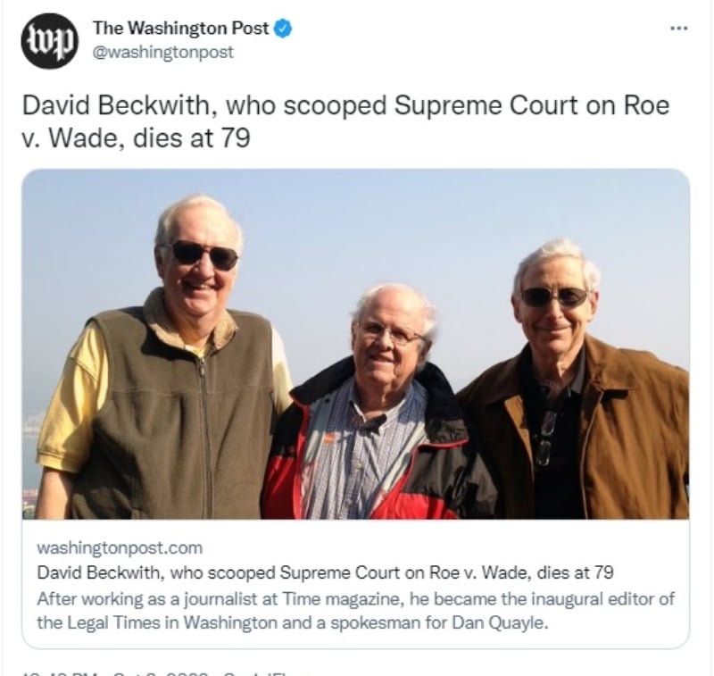 No apoyó la anulación de Roe V. Wade
