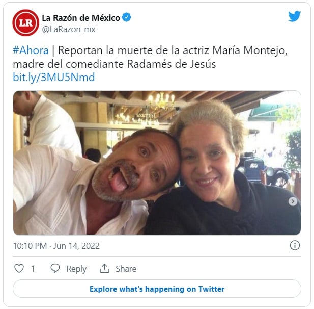 Actress María Montejo, mother of comedian Radamés de Jesús, dies