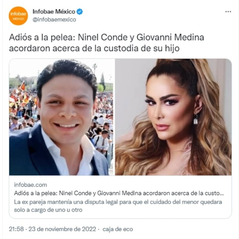Ninel Conde reaches an agreement with her ex Giovanni Medina
