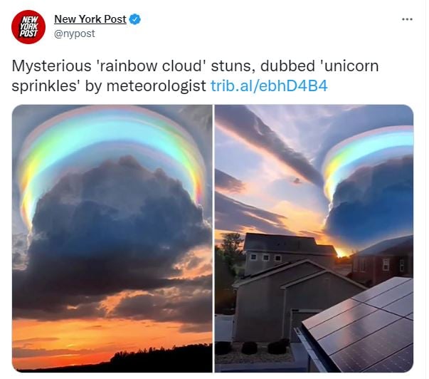 Strange “rainbow cloud” perplexes a community
