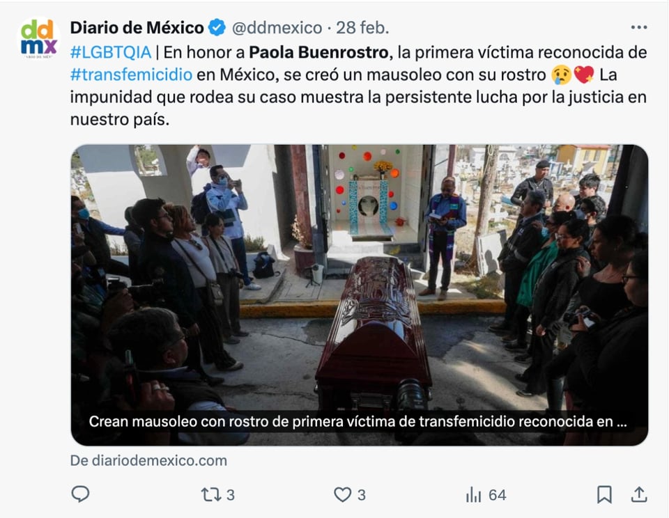 first victim of transfemicide, Mexico, LGBT, Pride, MundoNOW