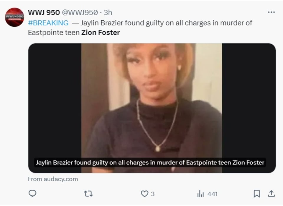 Zion Foster Jaylin Brazier, sentencia, prisión, cadena perpetua, MundoNOW