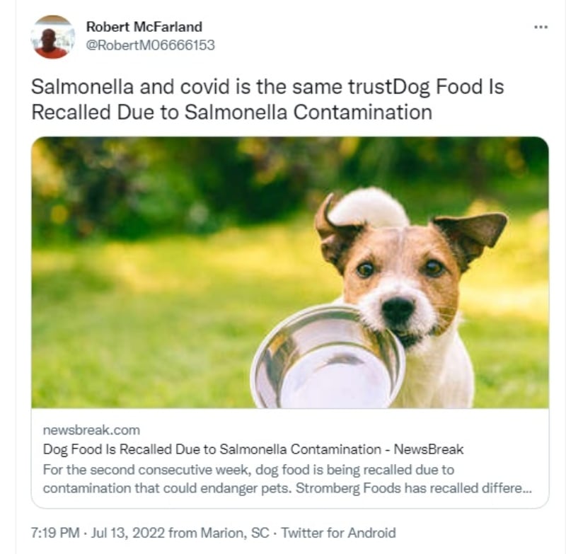 Salmonella dog food withdrawn: Possible risk of infection