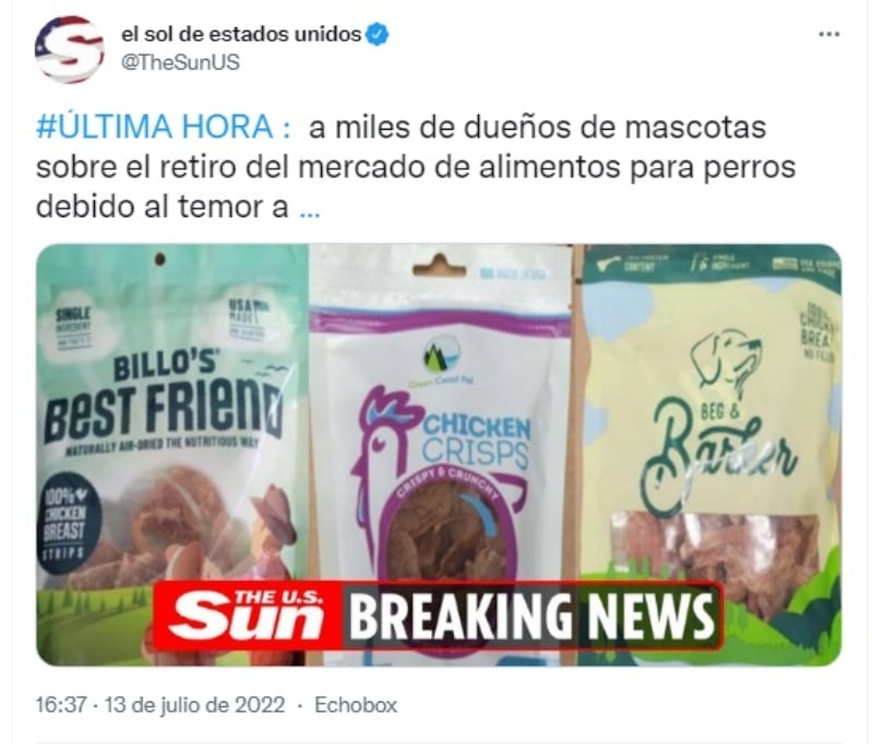 Dog food recalled due to Salmonella