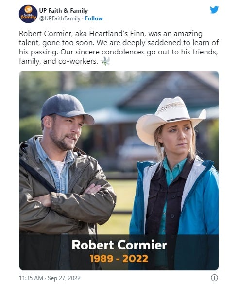 Muere actor de Heartland Robert Cormier