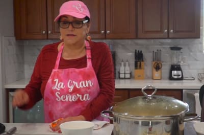 About to prepare a dish, Jenni Rivera's mother says do not marry young Mrs. Rosa Rivera