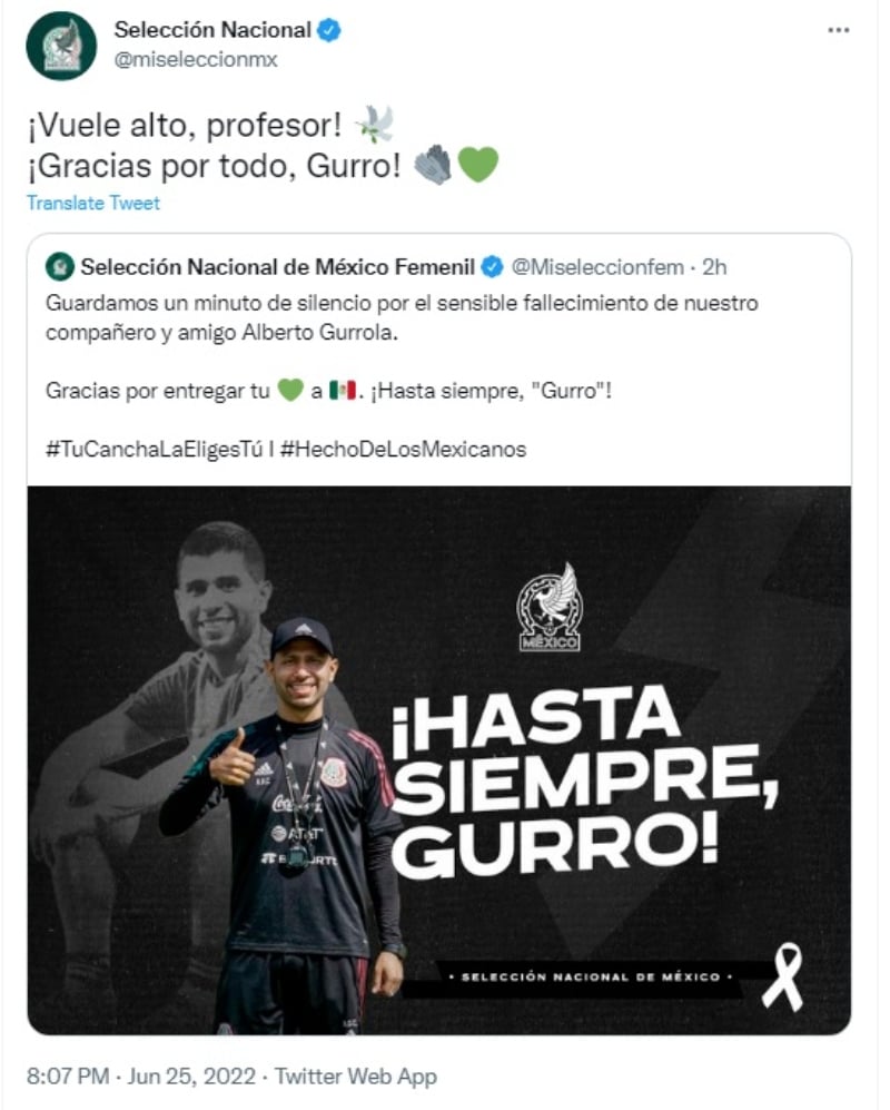 Mexican team in mourning: Alberto Gurrola Castro dies