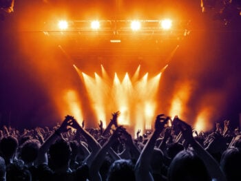 concert, crowd, stage, hands, performance