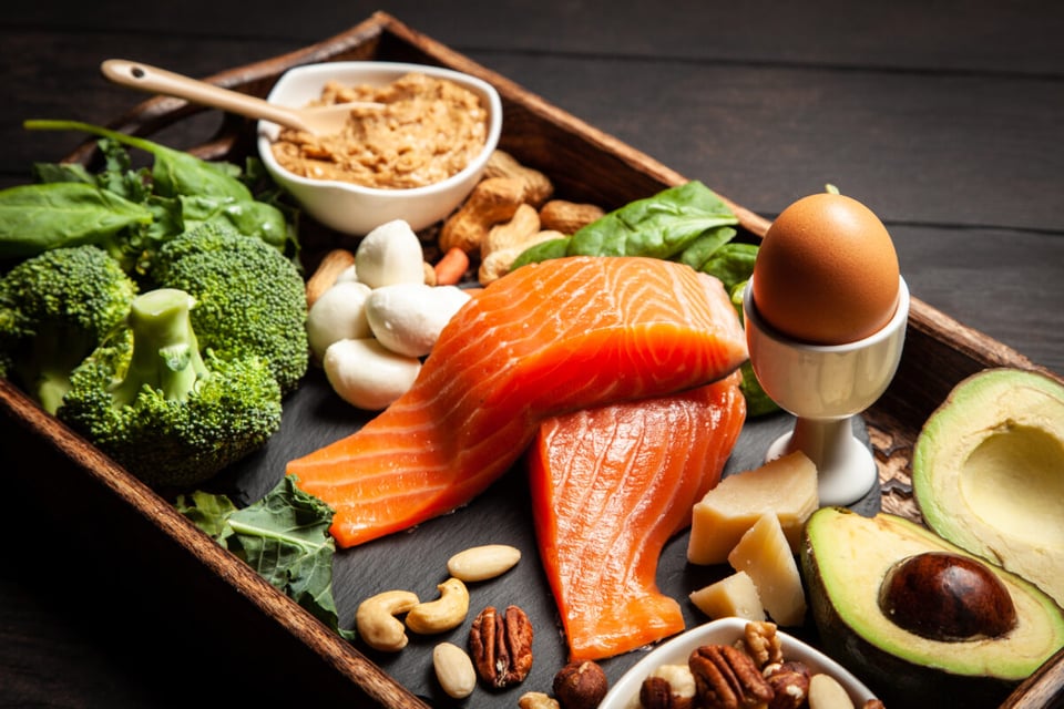vegetables, protein, vitamins, minerals, salmon