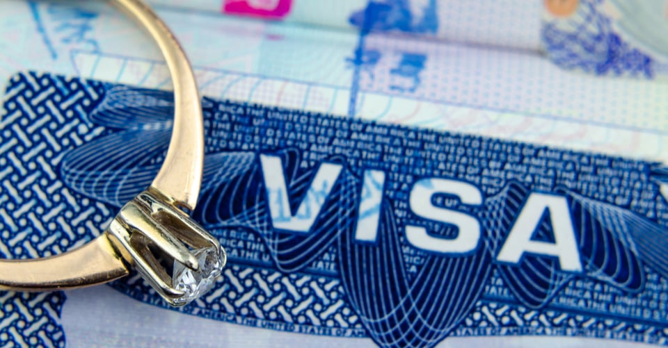 A ring on top of a visa that may be from the United States