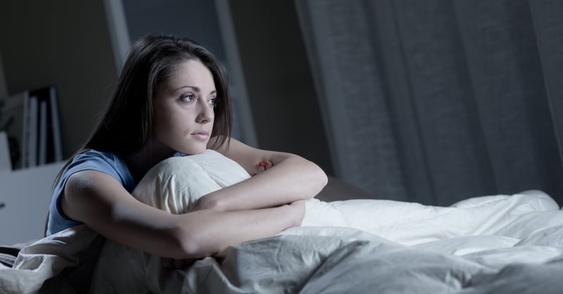 Woman having trouble sleeping