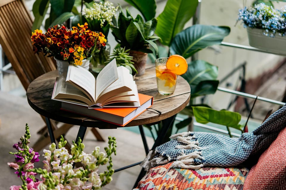 balcony, garden, plants, summer, home