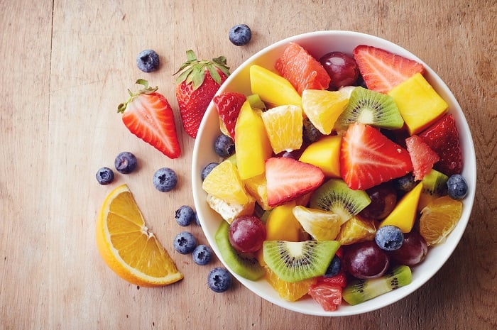 cuenco, fruta, dieta, confiado, comida