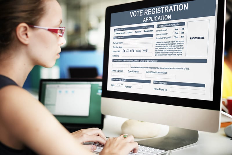 registro de votantes en línea, concepto, votación en línea, computadora, Cómo votar