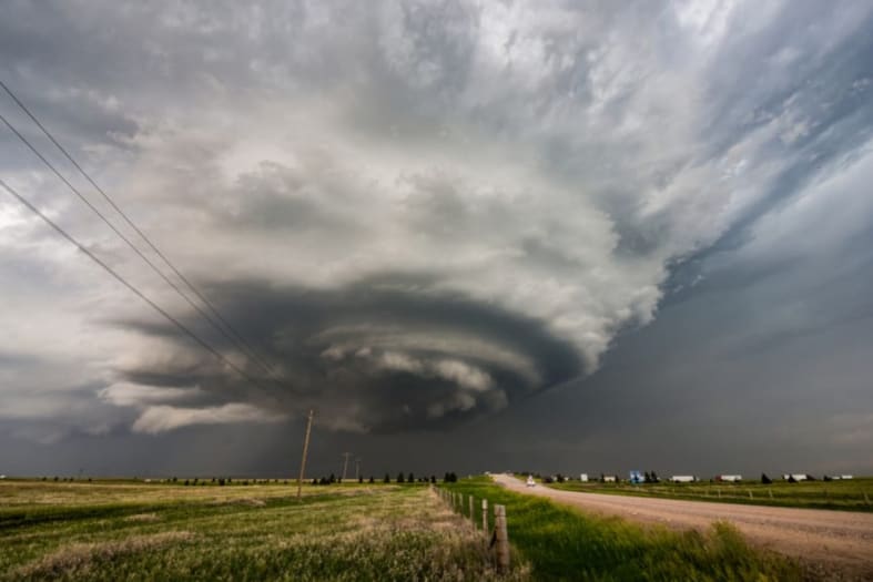 A rare tornado touches down near LA leaving a line of damage