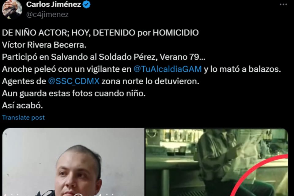 Víctor Rivera Becerra, actor mexicano, detención, policía de la Ciudad de México, MundoNOW