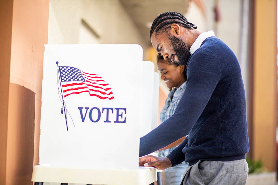 ballot, democracy, polling place, man