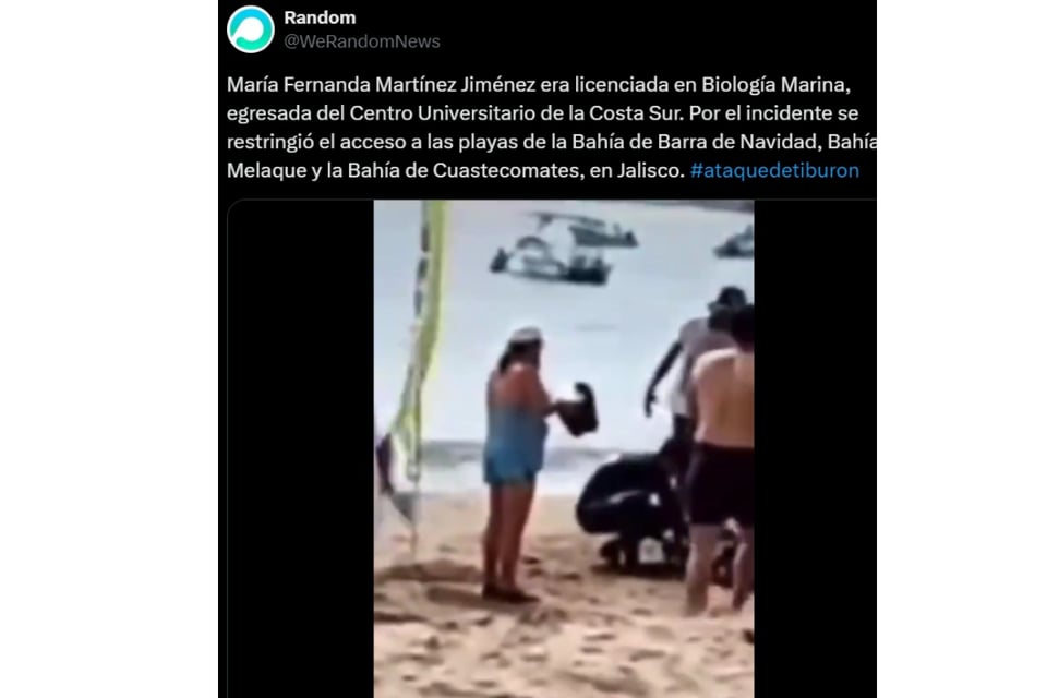Marine tragedy, Shark attack, María Fernanda Martínez Jiménez, MundoNOW