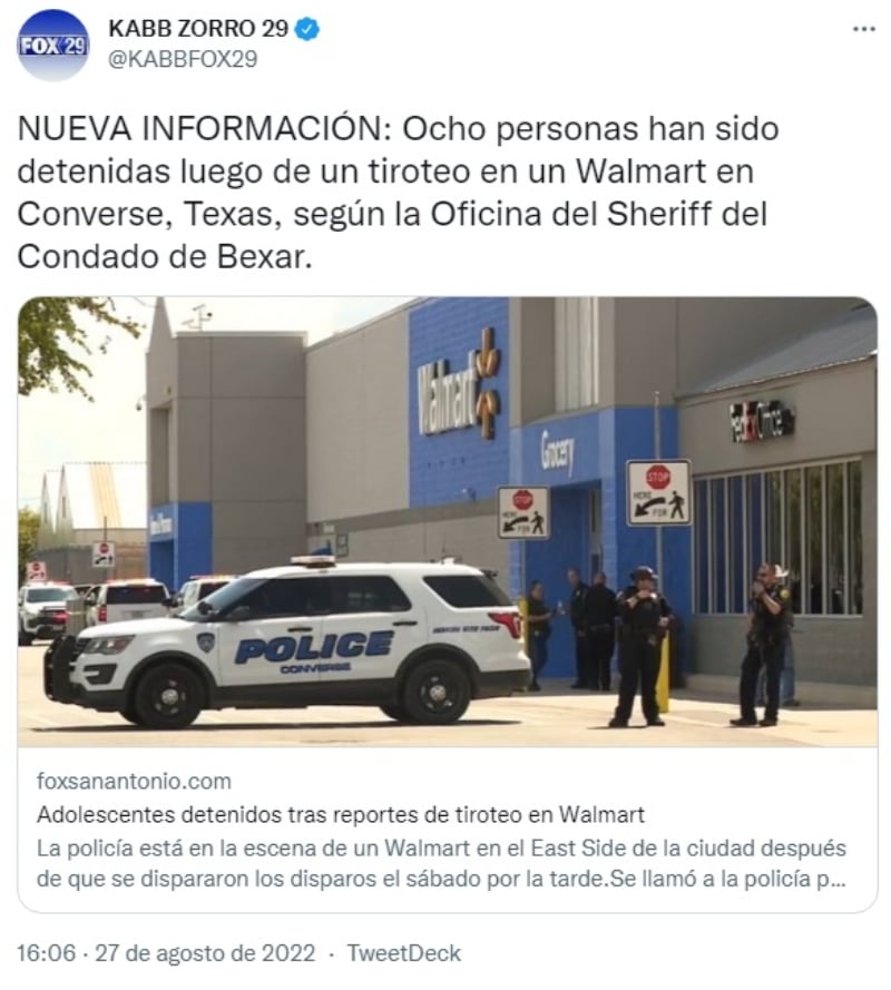 Tiroteo en un Walmart de Texas
