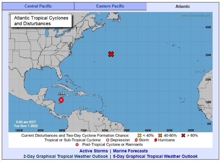 tormenta tropical Lisa Caribe